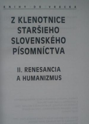 Predám knihu Z klenotnice staršieho slovenského písomníctva. II