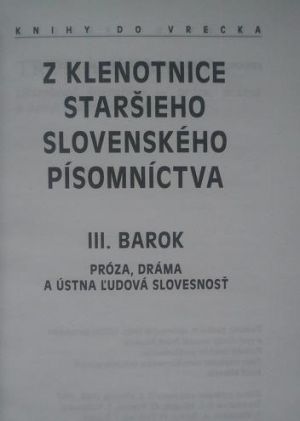 Predám knihu Z klenotnice staršieho slovenského písomníctva. III